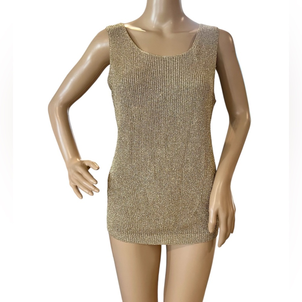 Vintage Nina Austin Knitted Gold Sleeveless  Top